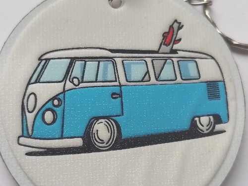 Vintage keyring plastic flat - vintage,