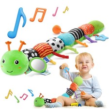 HEMRLY Baby Sensory Toy 0-6 Months, Musical Stuffed Caterpillar Plush with