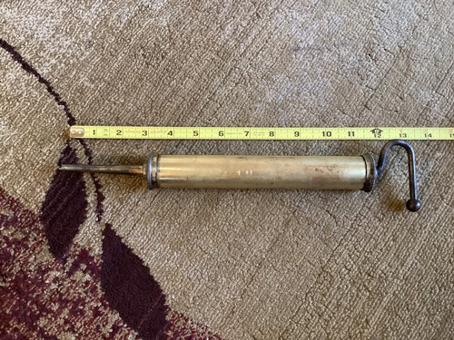 Vintage brass grease gun - brass,