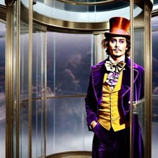 Christmas Decoration Roald Dahl Inspired Willy Wonka In Glass Lift