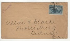 UNITED STATES STAMP ONE CENT - NO. 230 - ON COVER - SENT TO ONTARIO CANADA