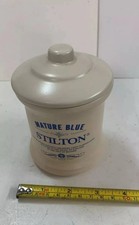 Vintage Long Clawson Blue Stilton Cheese Jar Pottery Lidded Crock England