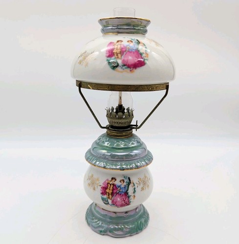 Antique oil lamp porcelain - oil,