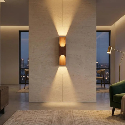 Handmade wooden wall lamp - handmade,