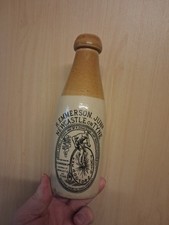 Emmerson Newcastle upon Tyne stoneware ginger beer bottle.