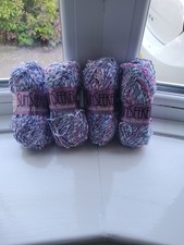 New 4x50g Sirdar Sunseeker DK Cotton Boutonne BluesWhite 48 % Cotton 27% Acrylic