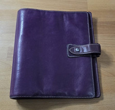 Filofax Malden Purple Antique Leather 6-Ring A5 Size Organiser - VGC!