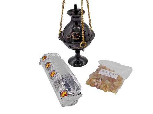 Black hanging incense burner - black,