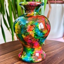 2.44LB Natural Colorful Jade Flower Vase Collection Decoration Treatment Stone