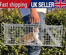 Live Animal Cage Trap Heavy Duty Folding Raccoon Traps,  Cat Trap Catch Release-