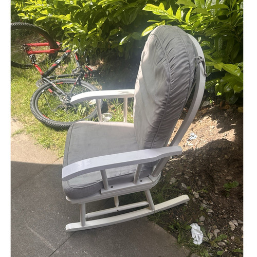 White wooden rocking chair - white,