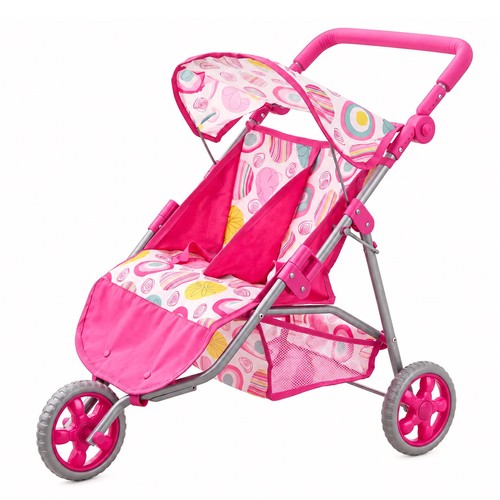 Twin dolls pink pram double - twin,