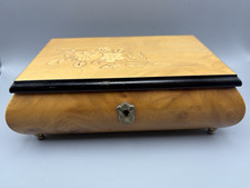 Vintage Made In Italy Sorrento Ware Wooden Musical Jewellery Trinket box