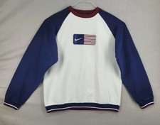 Nike Jumper Size L USA Swoosh Crewneck Pullover Vintage Silver Label Y2K Rare