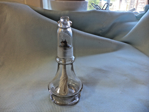 002 antique glass spirit lamp - antique,