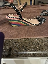 Betsey Johnson Shoes size 9 Multicolor Polka Dot Wedge