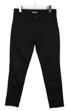 Engelbert Strauss Men's Pants UK 33 Chino Black Tapered Zipper Fly