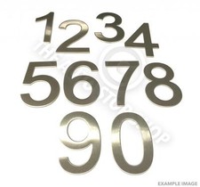 Stainless Steel House Numbers - No 487 - Stick on Self Adhesive 3M Backing 10cm
