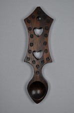 vintage wooden welsh love spoon