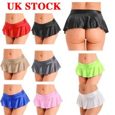 UK Womens Glossy Mini Skirt