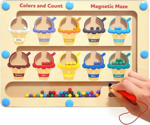 Magnetic colourful number maze - magnetic,