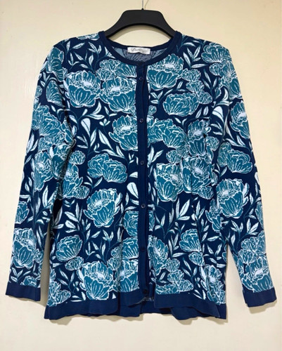 David nieper blue floral knit - david,