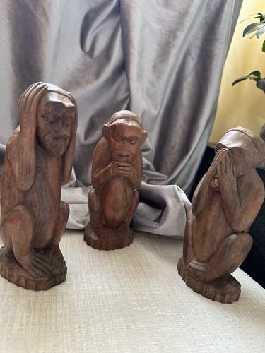 Hand carved wooden three wise - three,