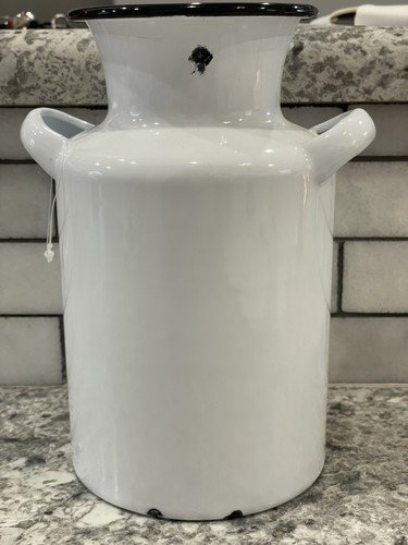 Milk can vase white - can, vase,
