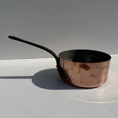 Vintage solid copper saucepan - vintage,