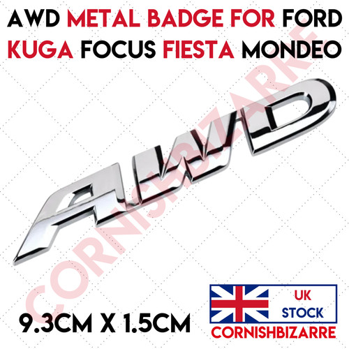Silver awd metal - awd, badge