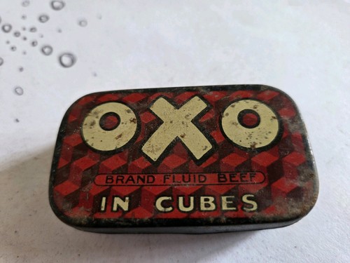 Antique cube oxo tin - antique,
