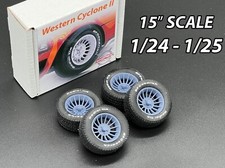 1/24 1/25 Scale Western Cyclone 2 15" Wheels with Flexible Tires Classic