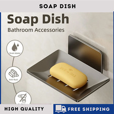 No Drilling Soap Dish Holder Wall Mounted Drain Soap Sponge Box for Soap uk