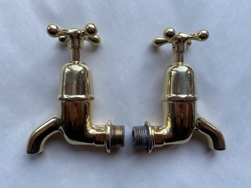 Polished brass bib taps - bib, 1/2”