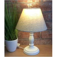 Small White Shabby Chic Table Bedside Lamp MIN7109