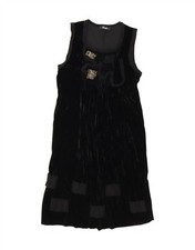 PERUZZI Womens Velvet Sleeveless Basic Dress IT 42 Medium Black Polyester DR57