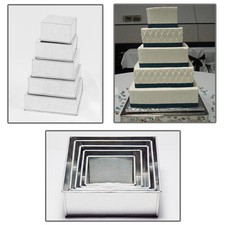 5 TIER SQUARE WEDDING CAKE TINS 6" 7" 8" 9" 10"