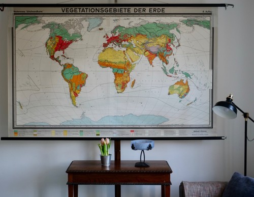 Vintage school wall map - vintage,