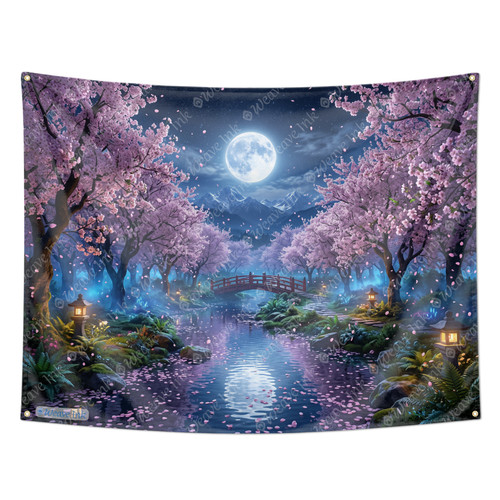 Cherry blossom moonlit - cherry,