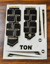 Cricket Bat Stickers Embossed - SS TON Black/White 2025