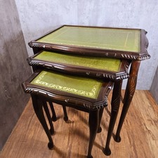 Mahogany Nest of 3 Leather