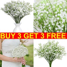 90 Heads Artificial Baby's Breath Flowers Fake Silk Gypsophila Bouquet Decors UK
