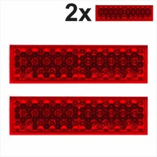 2x Rear Self-Adhesive Red Oblong Rectangular Trailer Caravan Moto Reflectors