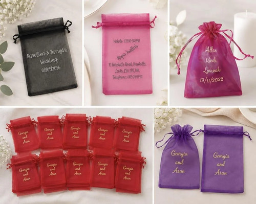 Personalised text organza gift