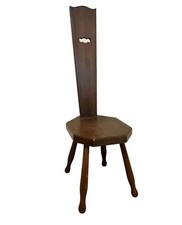 Antique oak spinning chair