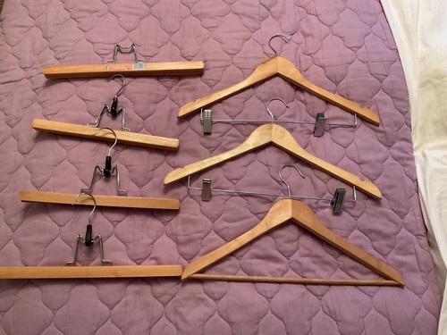 Vintage wooden hangers - wooden,