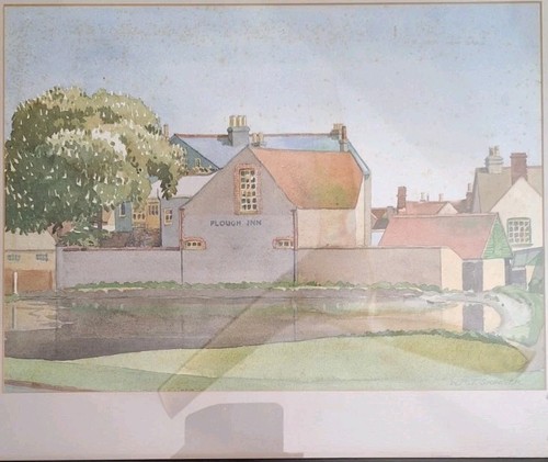 Original watercolour plough - original,