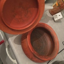 Terracotta clay cooking pot with lid 2L