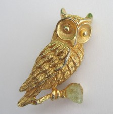 Vintage Owl on Branch Brooch