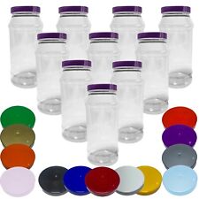 970ml Plastic Storage Jars Sweet Jars Kitchen Garage Craft Organisation 10 Pack